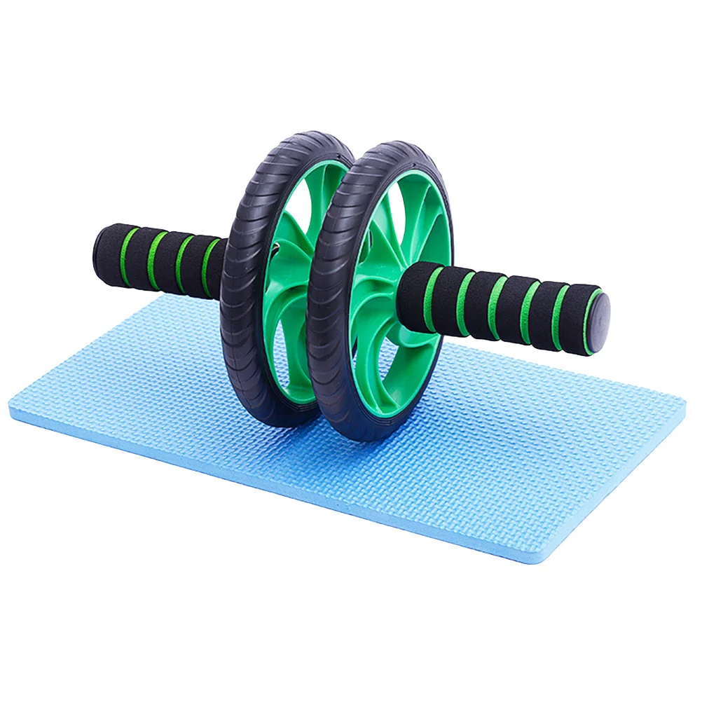 

14 Inch Abdominal Muscle Wheel Fitness Roller with Non-Slip Handles for Home Workout Portable Core Training Equipment Green
