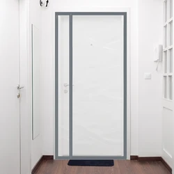 Transparent reversible left or right opening insulated door curtain, magnetic self-closing screen door for air-conditioned rooms