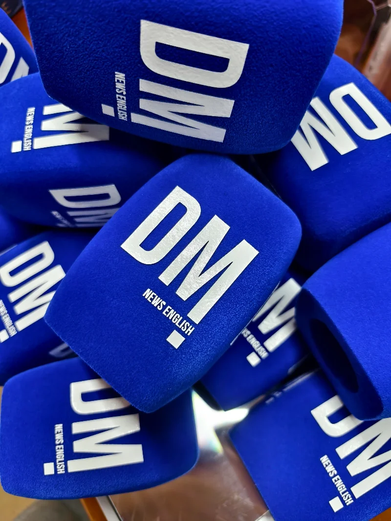 5pcs Custom microphone foam logo customized windshield printed square mic Sponge windscreen TV Stations Interview
