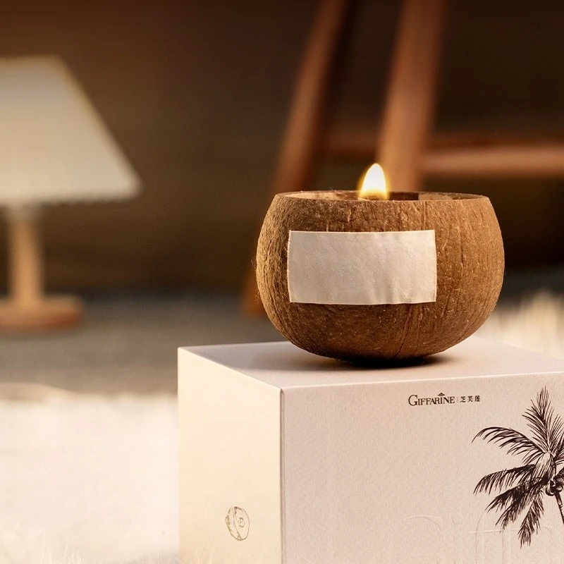 

Ароматическая свеча в подарочной коробке из кокосовой скорлупы для создания атмосферы в спальне, креативный аромат
