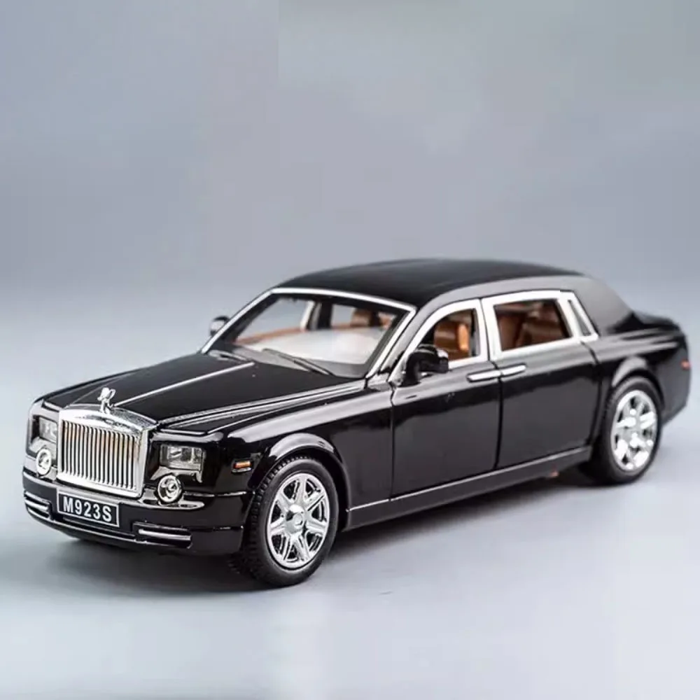 

Модель игрушечного автомобиля Rolls Royce Phantom, модель игрушечного автомобиля из сплава с литым давлением, имитация звука, аксессуары для коллекционирования, игрушечный автомобиль для детей, подарки, 1/24