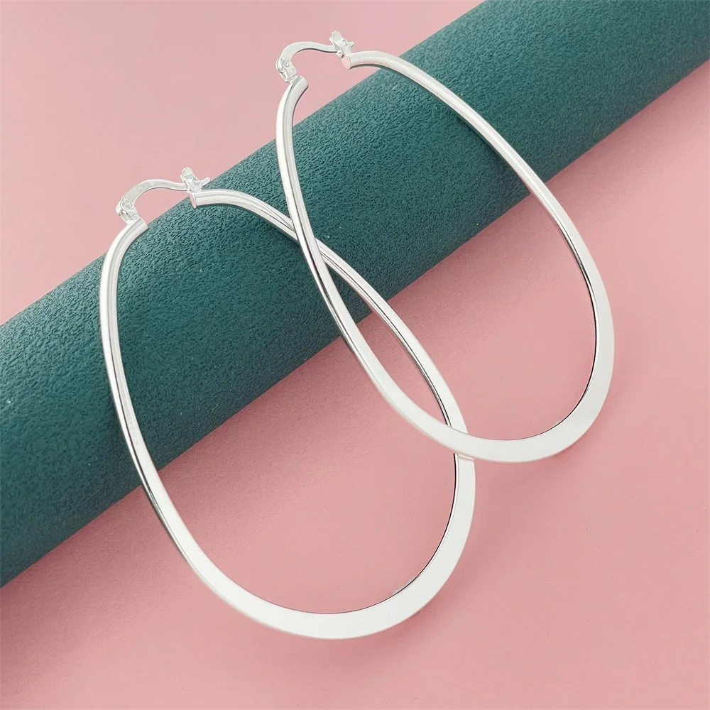 925 Sterling silver Earring Noble design elegant fashion women big Earring Jewelry free shipping lady cute wedding gifts hoops