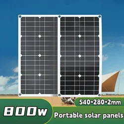 800W Solar Panel 18V Solar Kit Dual USB 12V/5V DC Single Crystal Flexible Solar Charger Suitable For Automotive RV Batteries