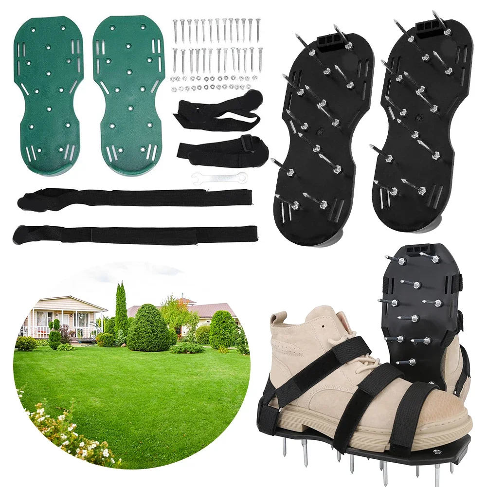 

Lawn Aerator Shoes Aerator Spiked Sandals with Adjustable Strap Gardening Aerator Sandals Anti-Slip for Yard Patio Garden