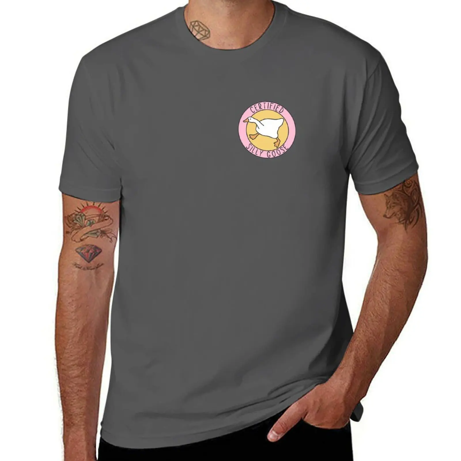 

Certified Silly Goose Pink T-Shirt graphic t shirts for man t shirts for man graphic vintage man t shirt cotton T-Shirt