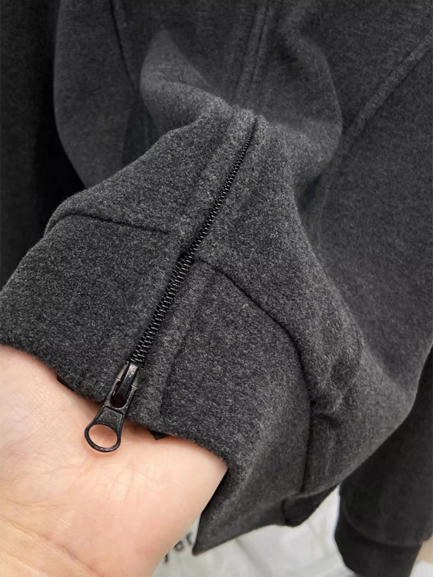 Chaqueta de Punto con Cuello Alto y Cremallera, Diseño de Patchwork de Terciopelo de Cordero, Ropa Exterior para Mujer, Otoño Invierno, Sudadera Cálida y Moderna