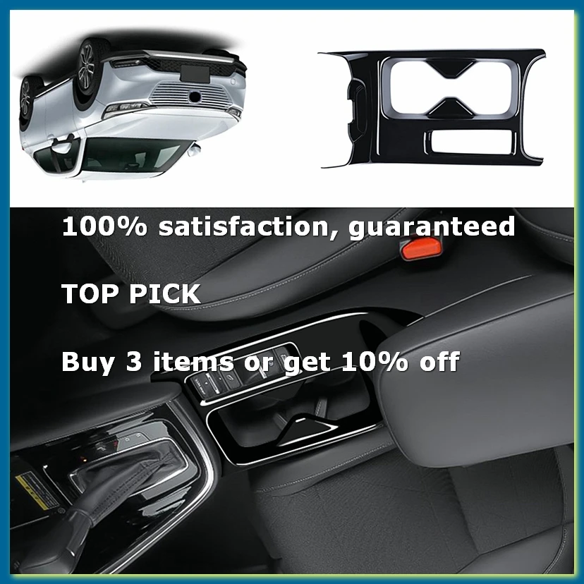 Car Center Console Water Cup Holder Decoration Cover Trim Stickers Glossy Black RHD for Vezel 2021-2022