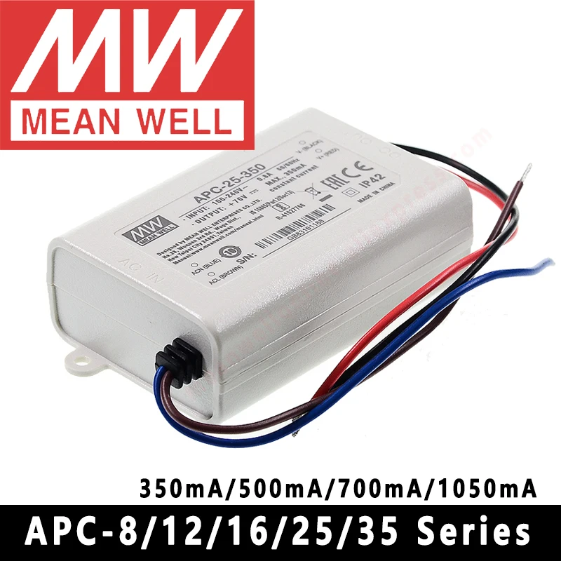 Mean Well APC-8/12/16/25/35-250/350/500/700/1050mA Meanwell illuminazione a LED per interni SMPS LED alimentatore a commutazione a corrente costante