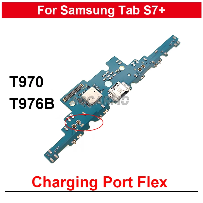 

USB Charging Port Charger Dock Flex Cable Repair Parts For Samsung Galaxy Tab S7+ S7 Plus SM-T976B T970 T976 4G WIFI Version