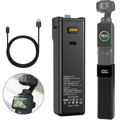 Imagen 1 del producto Dji Osmo Pocket 3 Manillar de batería Energía móvil incorporada 5000 mAh 22,5 W Rosca reservada de 1/4""