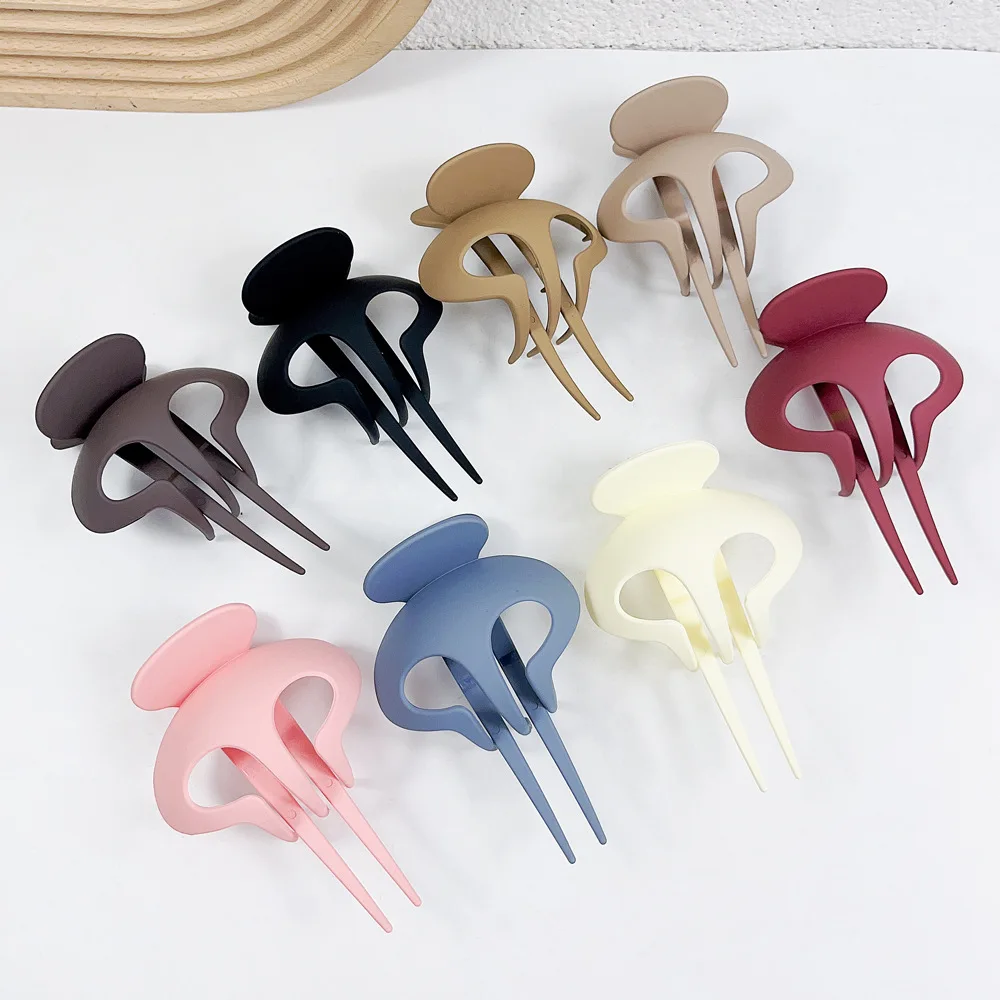 AISHG Frosted Three-tooth Hairpin Elegant Women Korean Simple Hair Clips Flower Duckbill Clip Barrettes Girls Hair Accessories