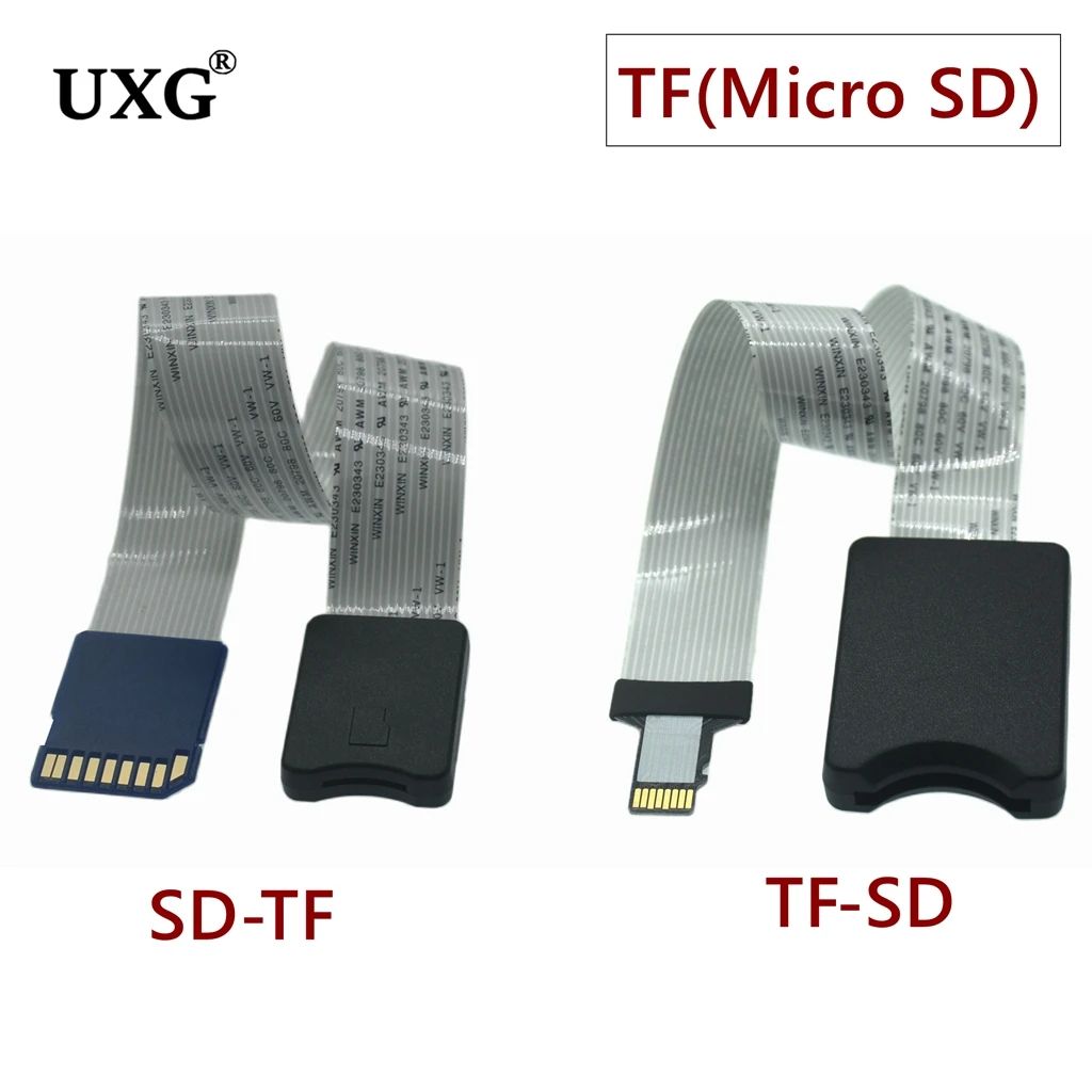 TF SD Male To Micro SD Card Female Flexible Card Extension Cable Adapter Reader For Car GPS DASH CAM COMPUTER CAMER Mobile Phone