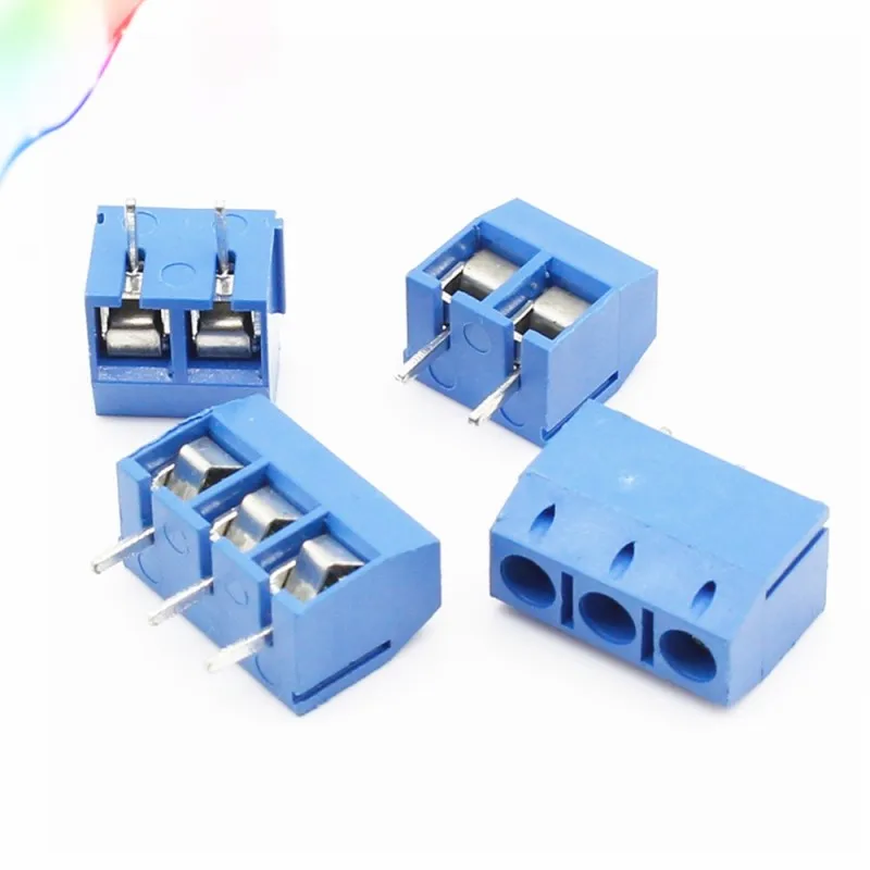 10 Uds KF301- 2P tornillo 5,0mm bloque de terminales 2 pines 3 pines conector de bloque de terminales pcb