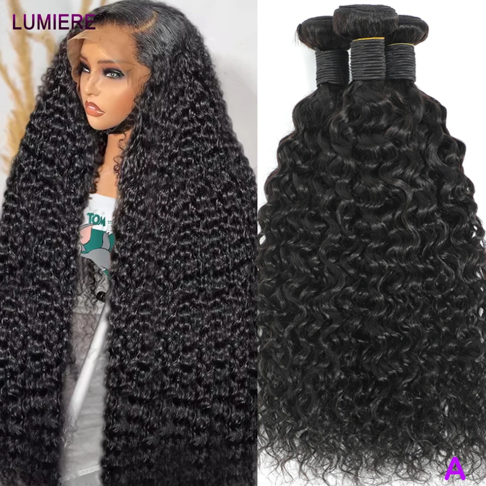 

Афро-кудрявые глубокие вьющиеся пучки человеческих волос с волной воды, мягкие необработанные девственные волосы для наращивания волос для женщин, пучок плетения волос, двойной уток