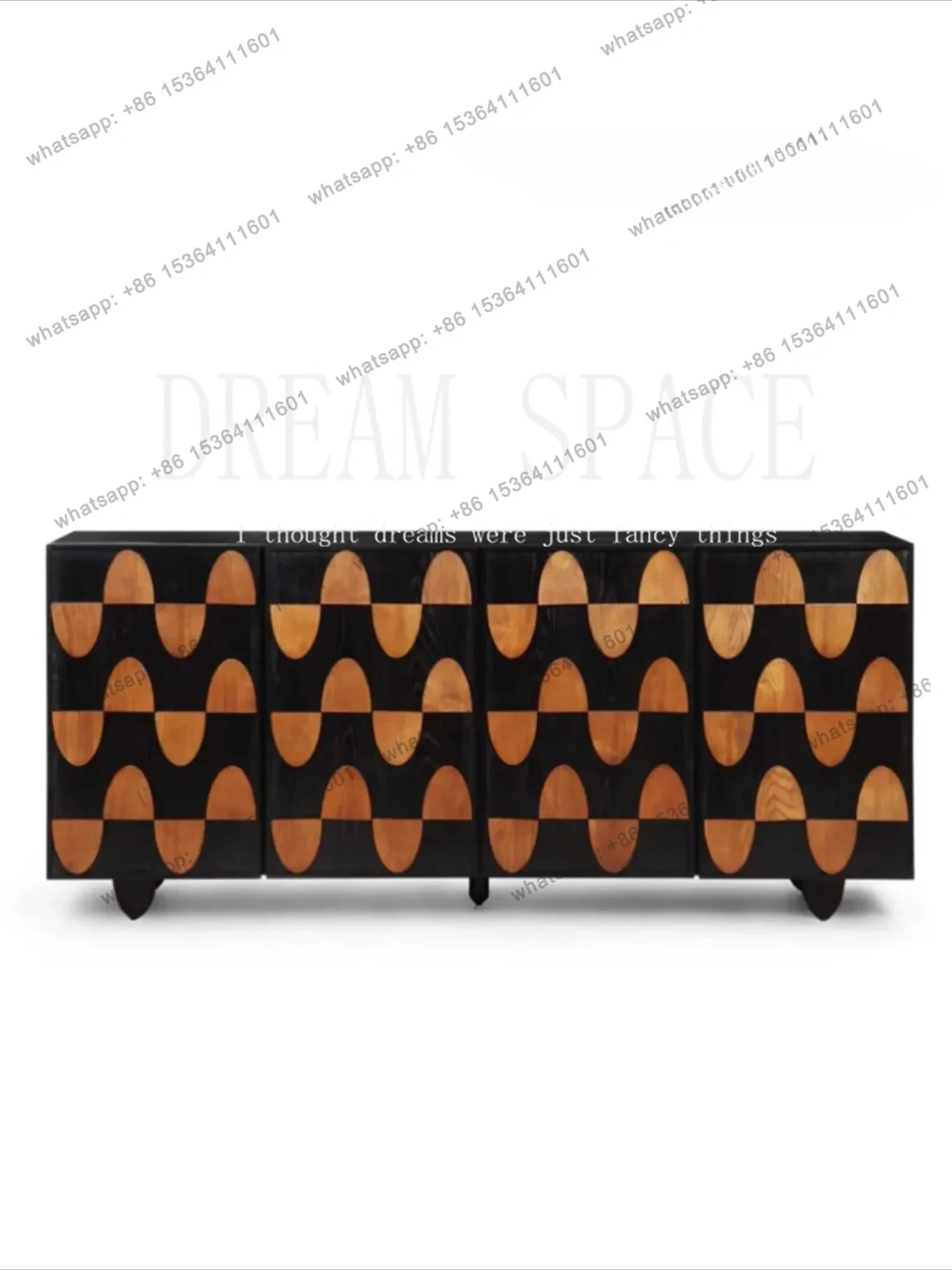 

Medieval solid wood art dining side cabinet designer living room locker American entry porch cabinet household