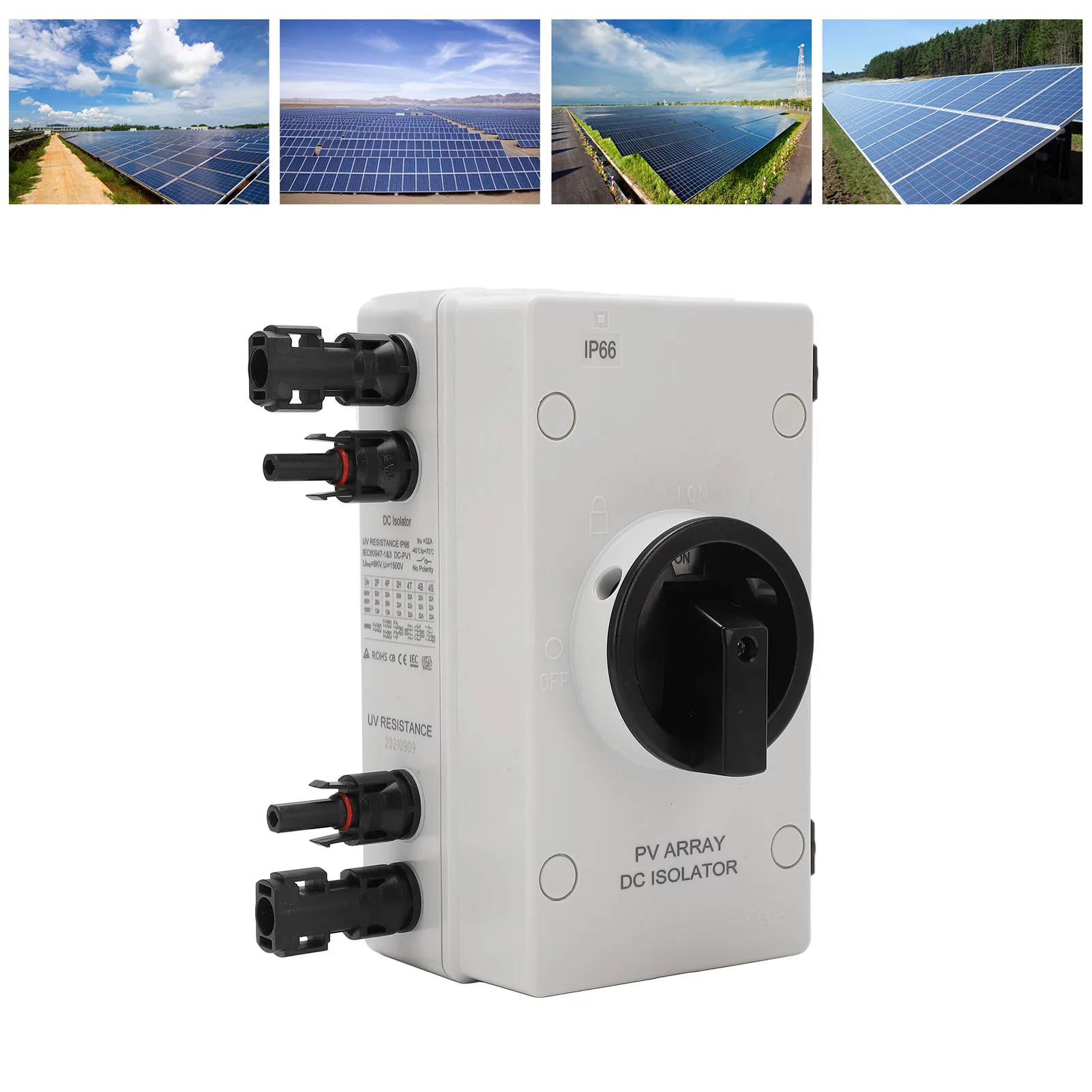 

Solar Disconnect Switch PV Isolator IP66 Waterproof DC 1000V 32A for Power System Solar Isolator Switch Solar Disconnect Switch