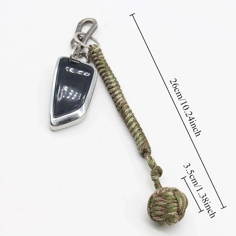 1Pc Braided Paracord Monkey Fist Keychain Outdoor Emergency Window Breaker Safety Escape Survival Tool