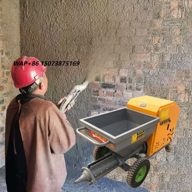 Cement Mortar Spraying Machine Efficient Cement Sand Mortar Sprayer With Mixer Mortar Automatic Cement Plastering Machine