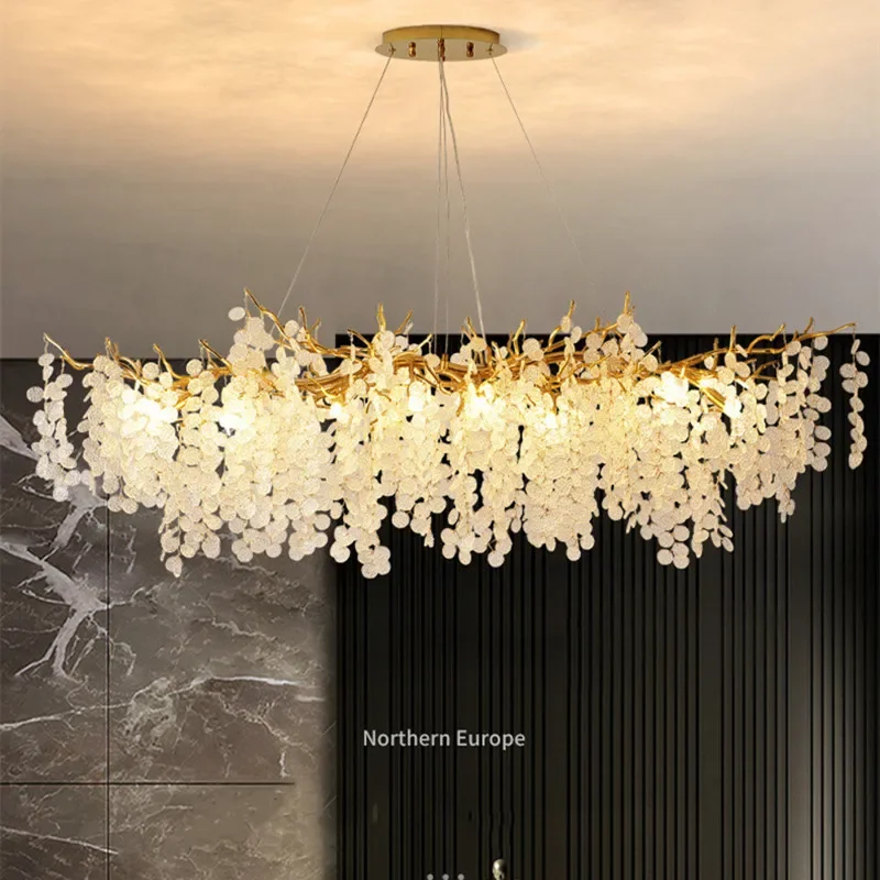 

Modern Branch Led Pendant Lights Dining Table Luxury E14 Pendant Lamp Lustre Gold Suspend Lamp Aluminium Led Luminarias Lamparas