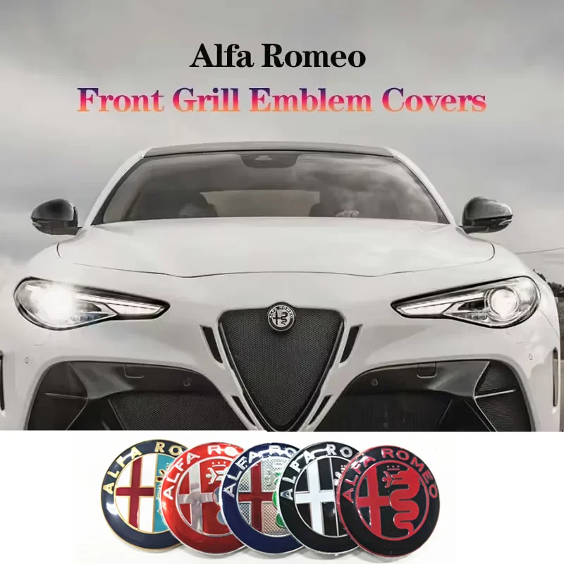 2 шт. для Alfa Romeo 147 156 159, 74 мм, эмблема на капот, наклейка на решетку радиатора, значок на задний багажник, декоративная наклейка, аксессуары для стайлинга автомобиля