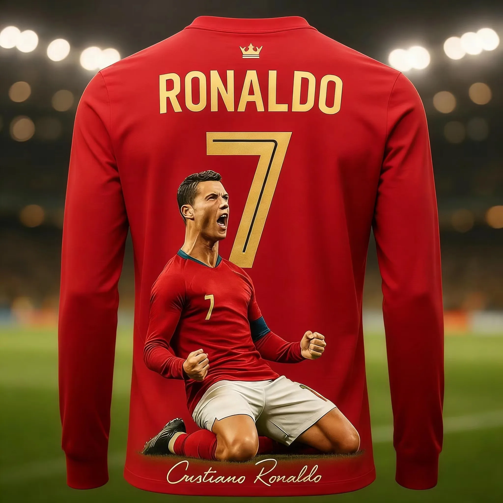2026 New Arrival: Ronaldo Fan Special Edition Autumn/Winter Long-Sleeve Jersey T-Shirt for Kids Football Training Apparel