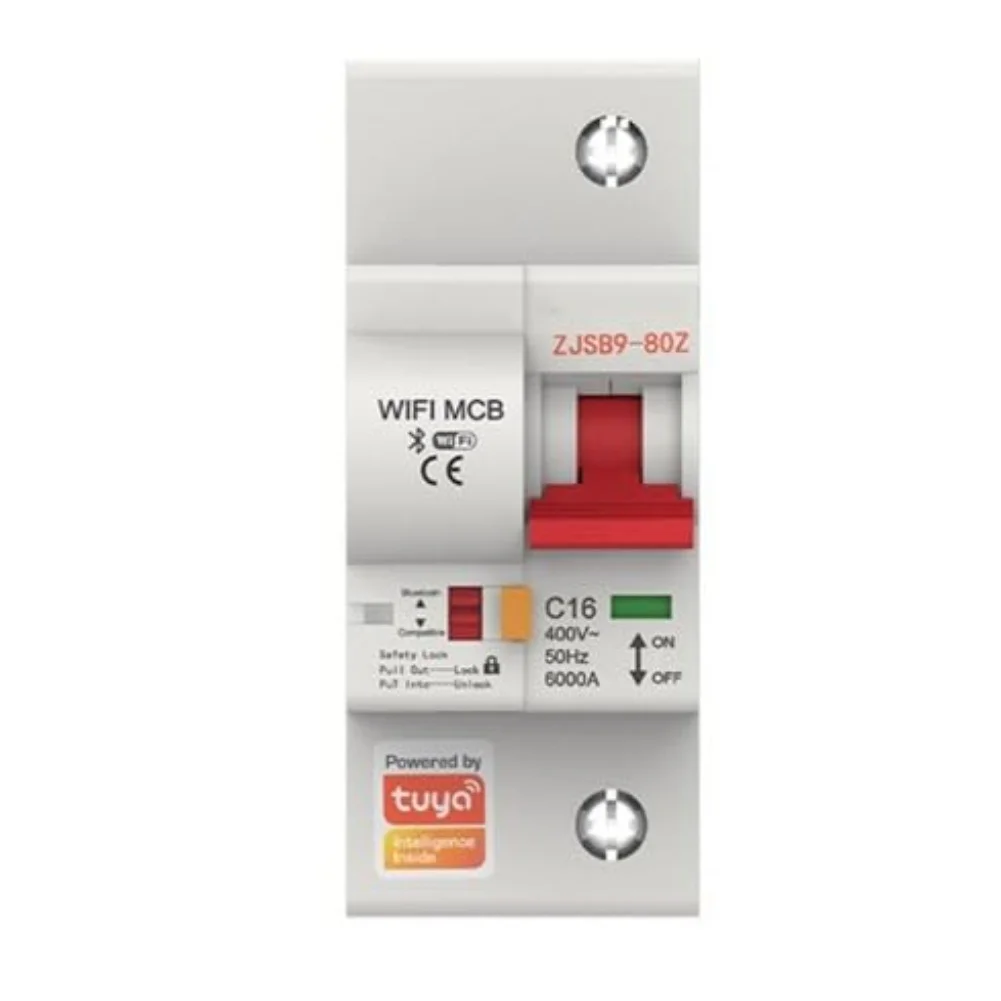 For Tuya 1P 40A WiFi Smart Circuit Breaker with Automatic Switch Overload Protection for Residential Applications
