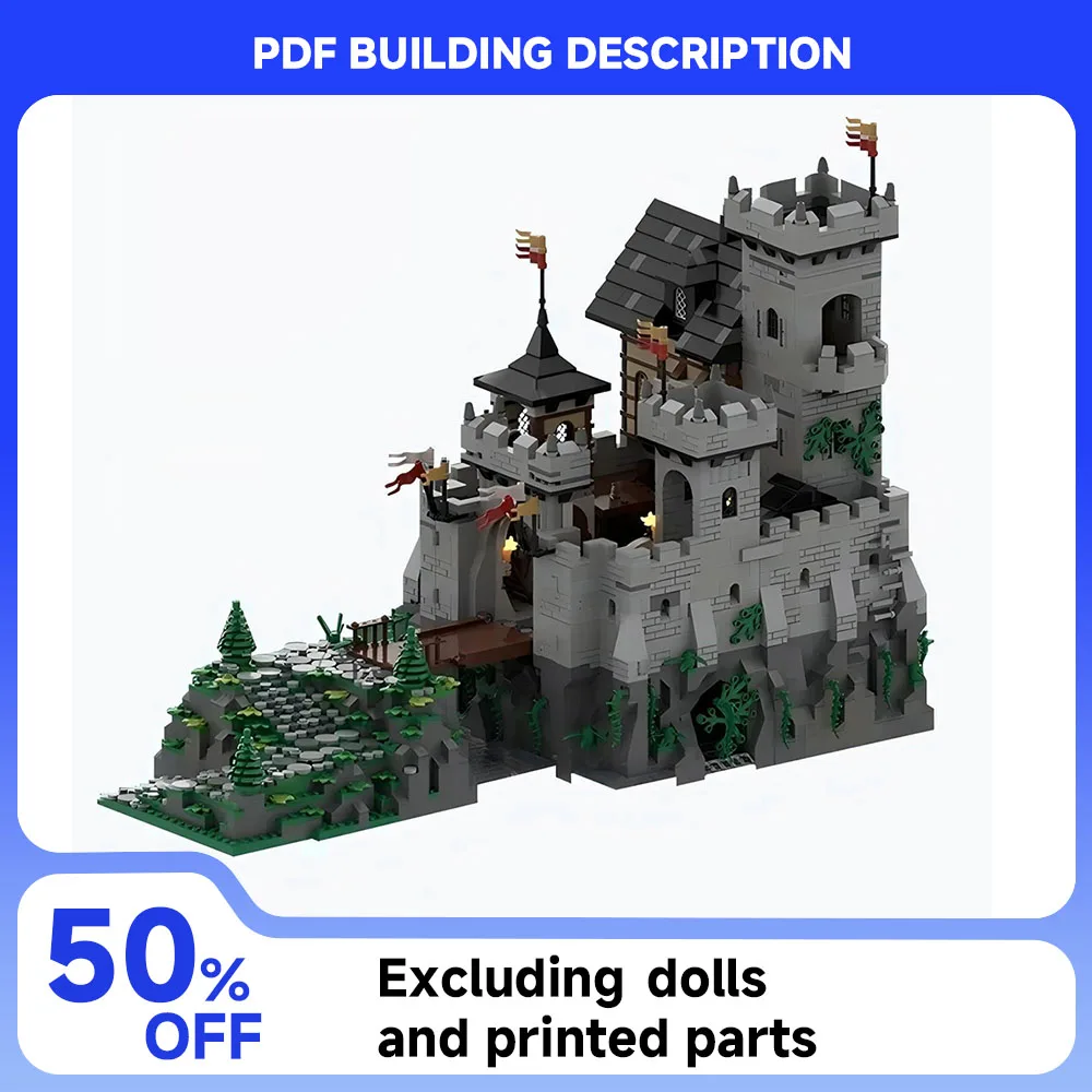 

New MOC Retro Castle Gray Model Building Blocks DIY Assembly Education Collection Display Children's Toy Boy Gift Set 5180 PCS
