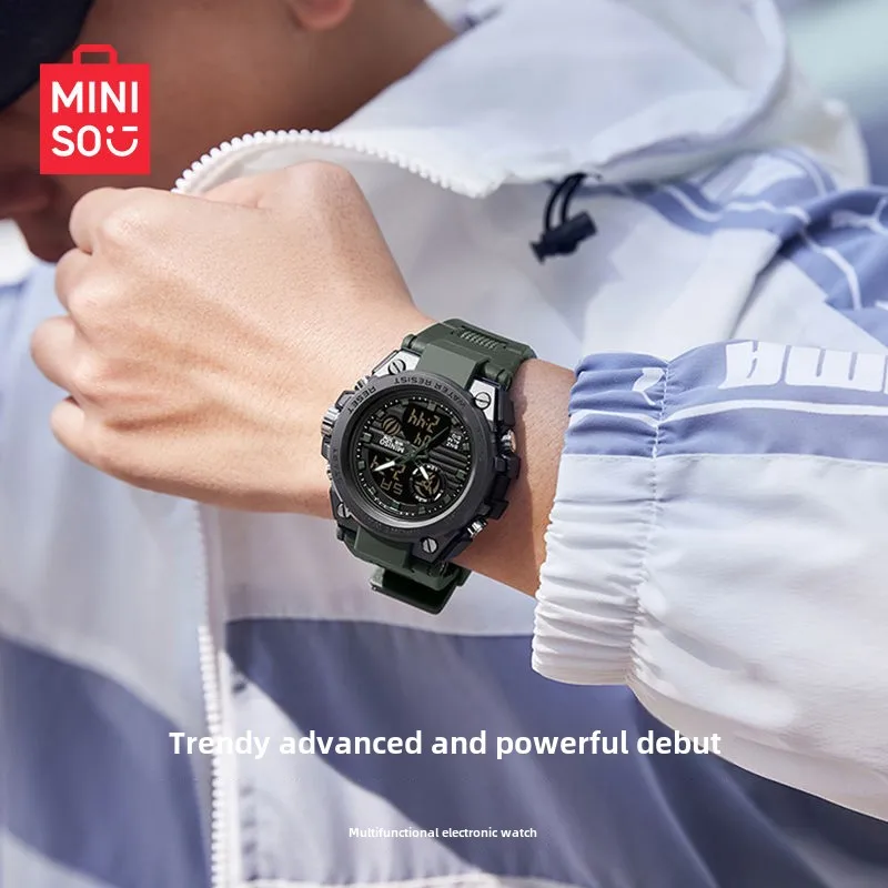 Genuino Miniso nuevo reloj luminoso impermeable luminoso deportes relojes electrónicos