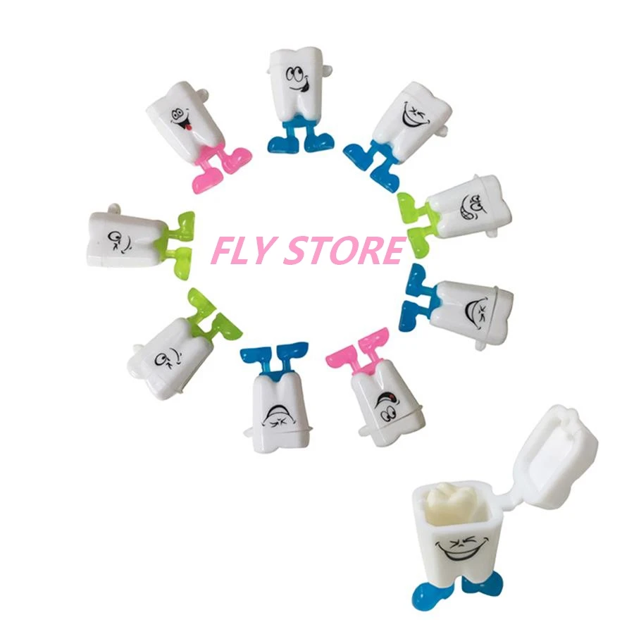 50pcs Mini Milk Teeth Box Storage Case Teeth Man Shaped Lovely Baby Tooth Box Kids Personalise Memory Container Children Gifts