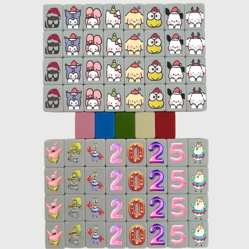 

Tiktok Sanrio Mahjong Juego Hello Kitty Seaside Escape 30 мм Маджонг Блок Игра Два игрока Вечеринка Puzzel Игрушки для родителей и детей Подарок