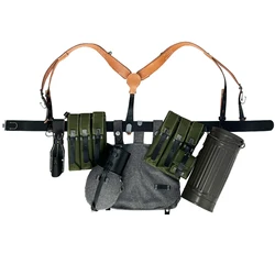 WW2 German Combat Equipment, P38 P40 Pouch, Leather Combination, Soldier Gear Collection, War Reenactments, Tactical Backpack