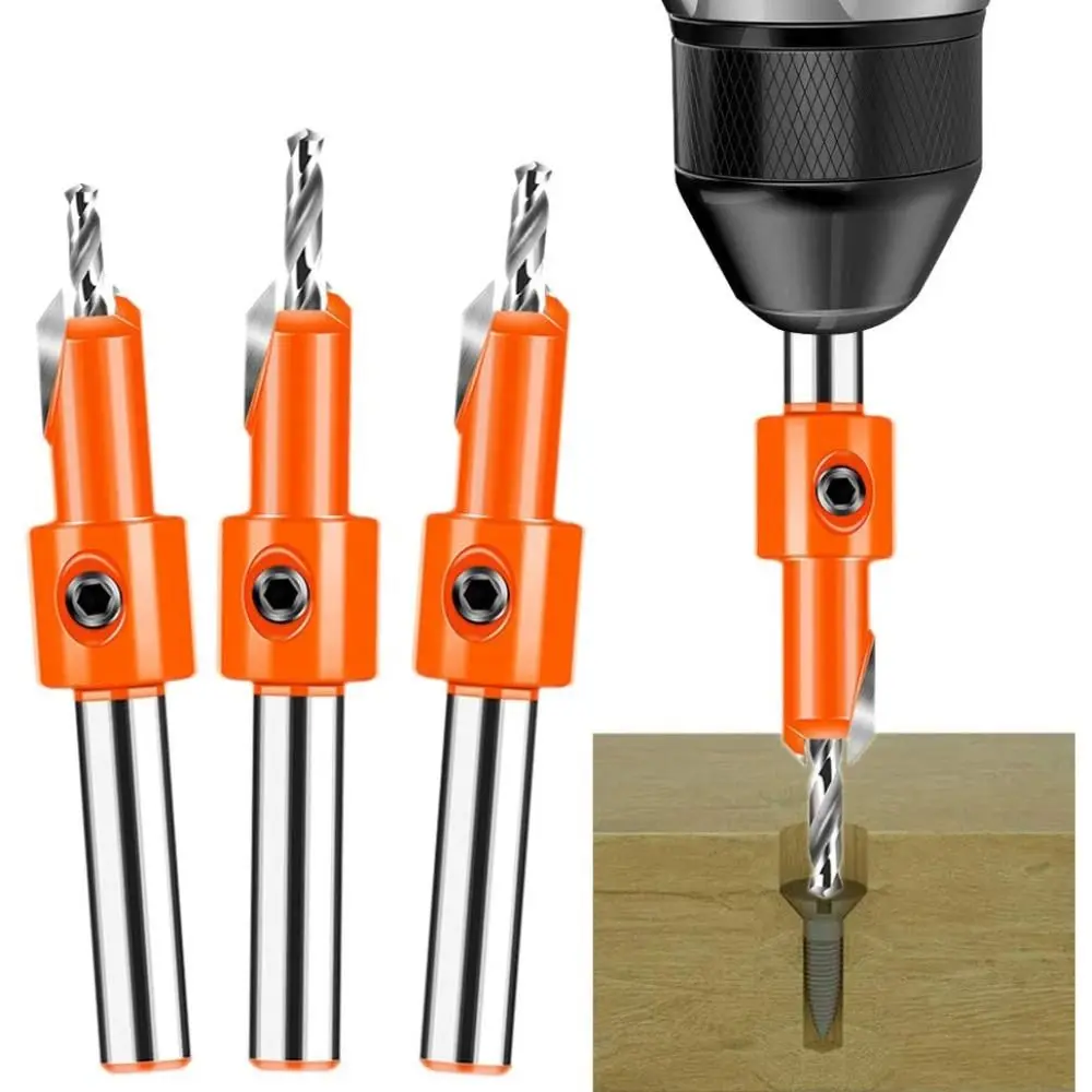 

5Pcs 8mm Shank Countersink Drill Bit Woodworking Extractor Wear-resistant Screw Extractor HSS High Quality Step Drill Bit