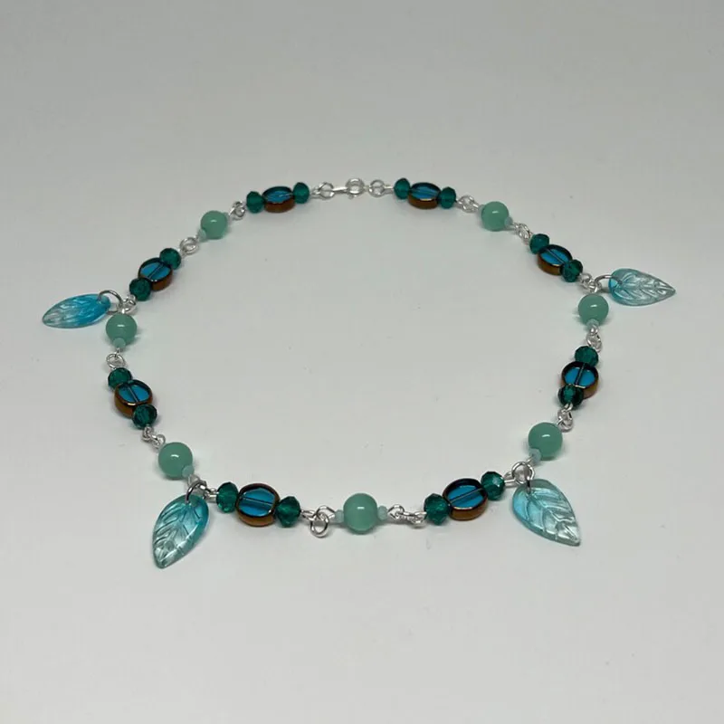 Avatar Necklace glass beads leaf Handmade