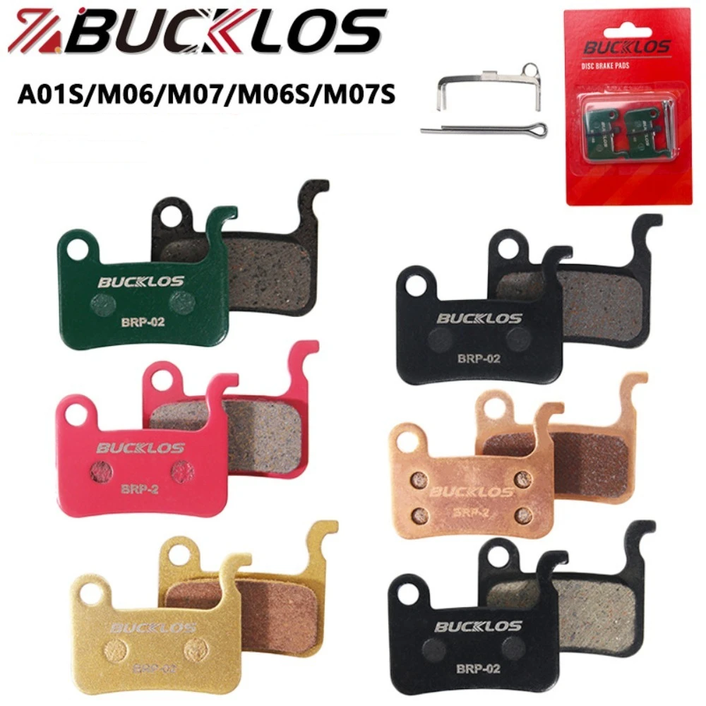 BUCKLOS Bike Brake Pads Wear-resistant Resin Semimetallic MTB Hydraulic Brake Pads Bicycle Parts for SHIMANO A01S M06 M07