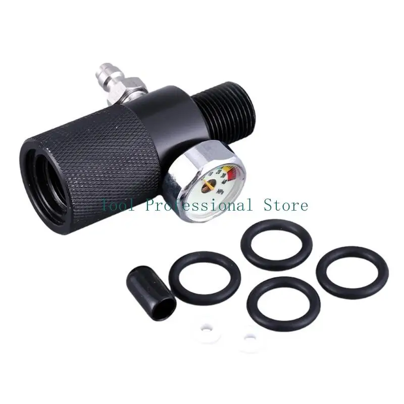 57QF Industrial Grade Inflator Adapter 40MPa with Male Head & Night Glow Pressure Gauge Quick for Fast Inflation
