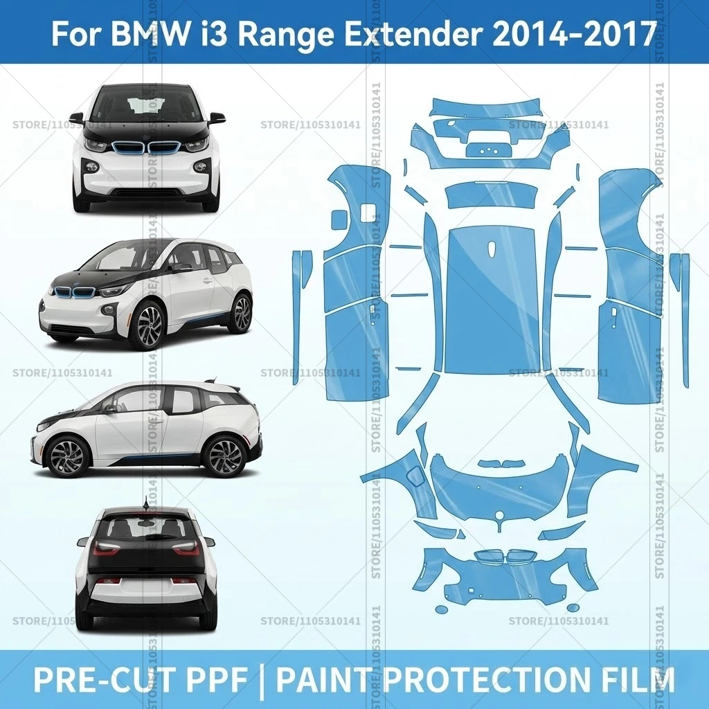 For BMW i3 Range Extender 2014-2017 Pre-Cut Paint Protection Film PPF Transparent Car Film Automotive PPF Full Vehicle