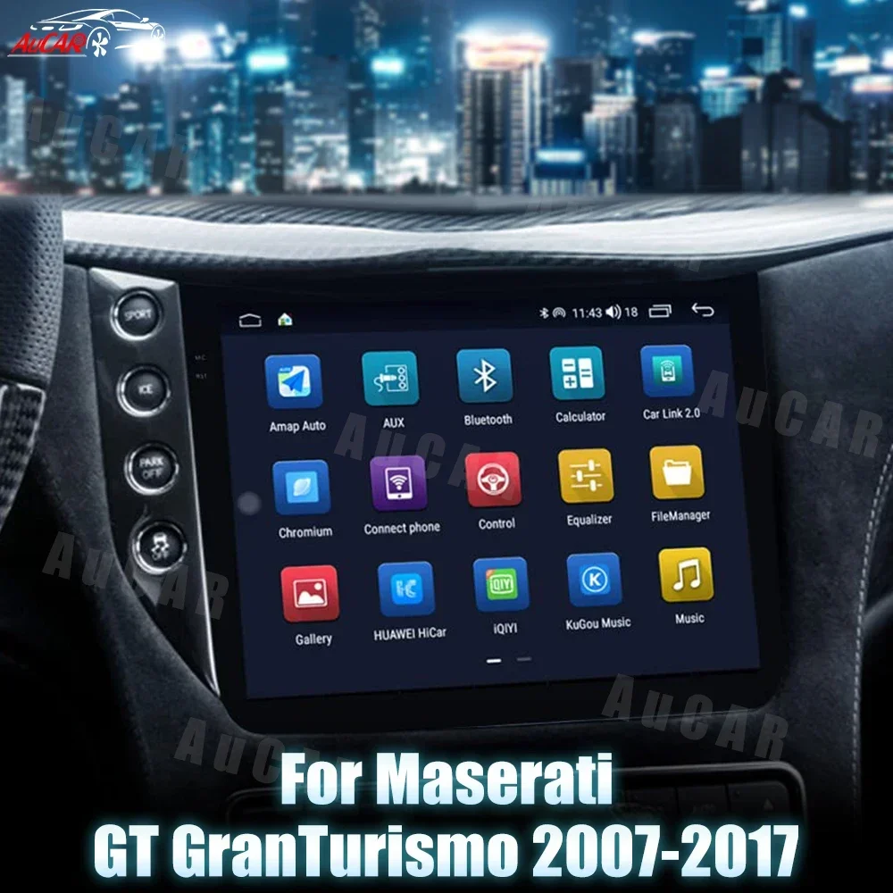 AuCar 10 Inch New Big Screen Car Radio Android 13.0 Head Unit Car DVD Player For Maserati GranTurismo 2007-2017