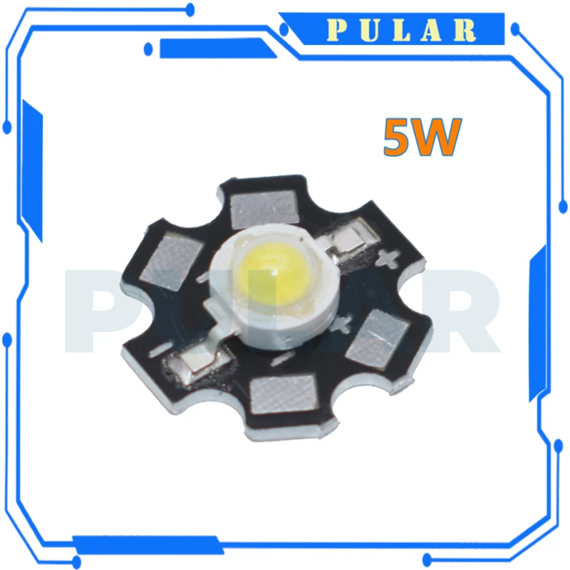 10 pz 1W 3W 5W perline LED ad alta potenza PLR spettro completo bianco puro rosso con 20mm stella nera PCB dissipatore di calore substrato di