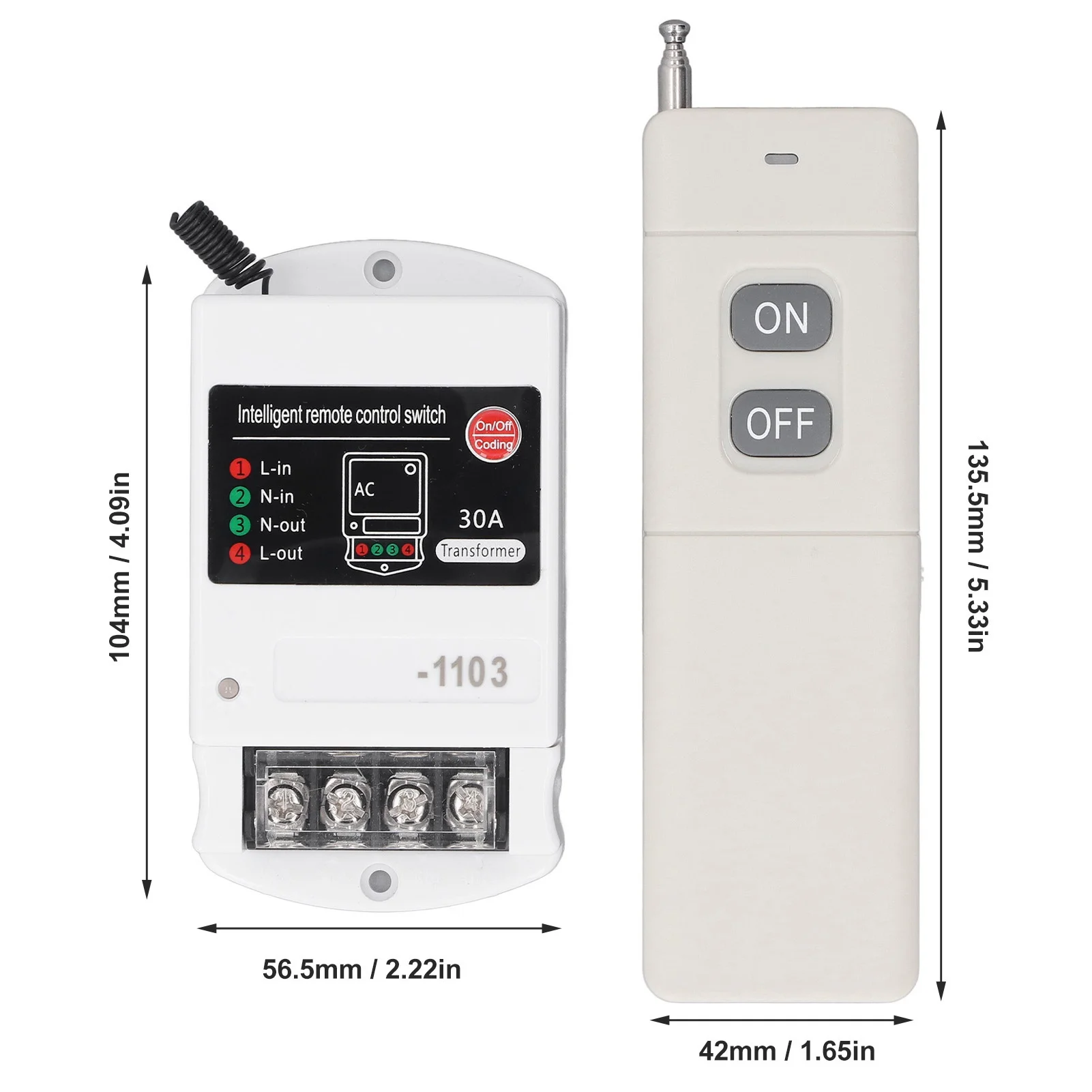 Remote Control Switch 30A Relay 3km Control Range Wireless Remote Switch for Water Pump Motor Garage Door