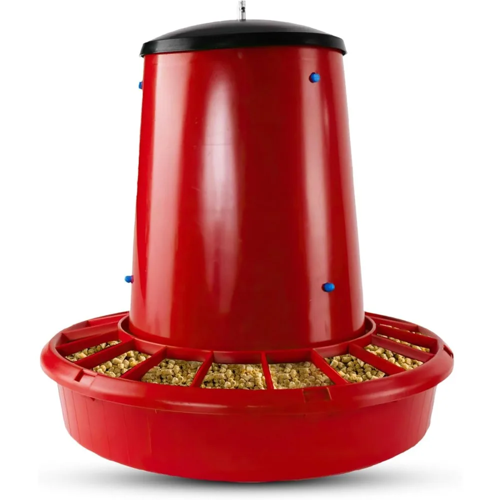 

50 lb Capacity Hanging Feed Saver Feeder, Large Capacity Durable Feeder with Feed Saver Grill, Perfect for Poultry
