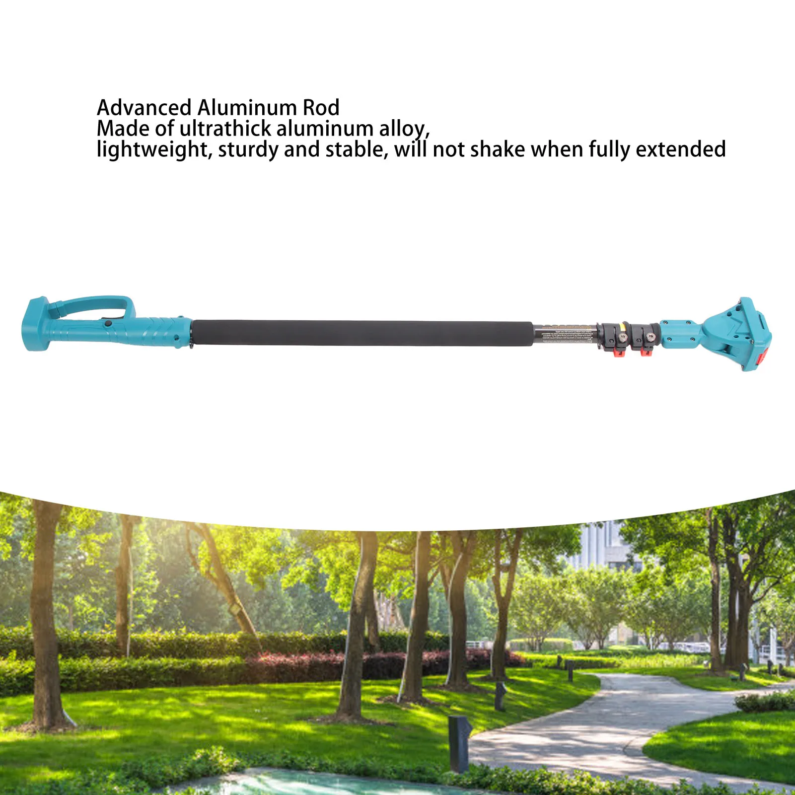 Cordless Pruning Extension Pole 4.27-8.2ft - Telescoping with 180° Rotatable Head for High Branch Trimming