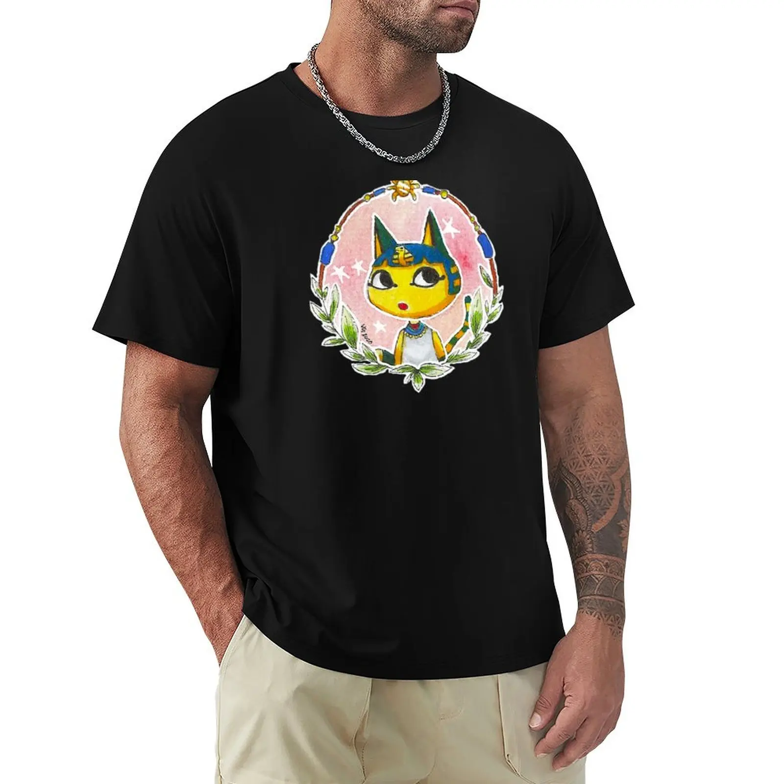 Ankha T-Shirt customs design your own hippie clothes graphic t shirt vintage Short sleeve tee men