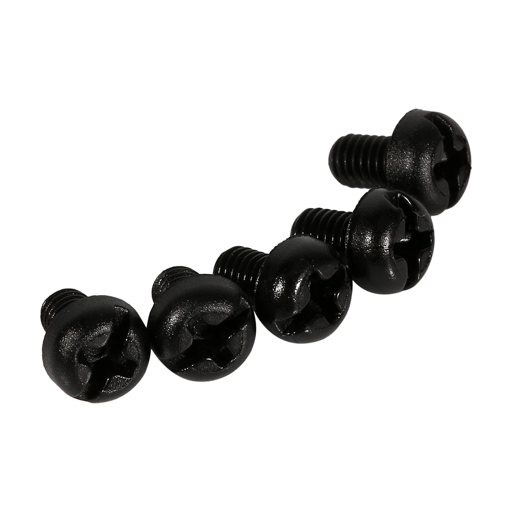 100Pcs M3*5mm Nylon Cross Round Screw Nylon Insert Screw Black  Cross Round Screw Fastener Hardware