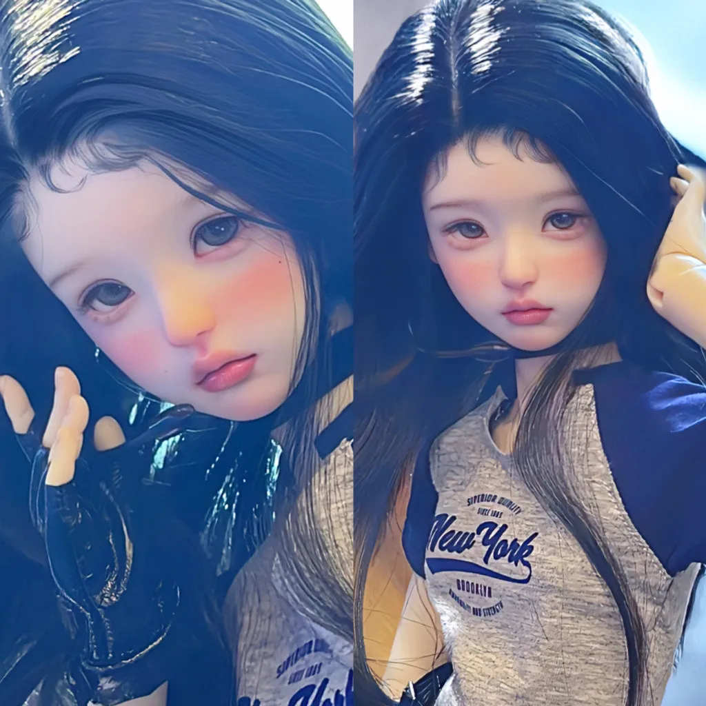 Wei 1/3 BJD Doll Head Normal Skin Head Circumference 20.6cm Pretty Tender Style Girl Dolls