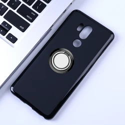 for LG G7 One Plus ThinQ Back Ring Holder Bracket Phone Case Cover Phone TPU Soft Silicone Cases for LG Q9 One X5 LMQ910UM