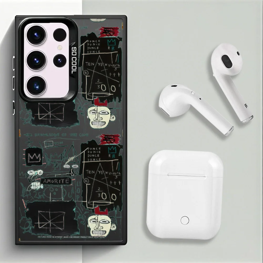 A-아메리칸 아티스트 B-바스키아트 폰 케이스 삼성 S25S24S23 A17A56 A55 4G5G 충격 방지 소프트 백 커버