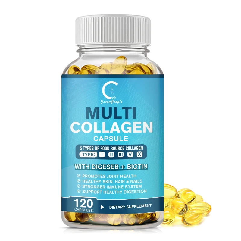 Multi Collagen Complex Capsules - Vitamin C,biotin,hyaluronic Acid Dietary Supplement To Promote Healthy Skin, Hair, Bones Nails