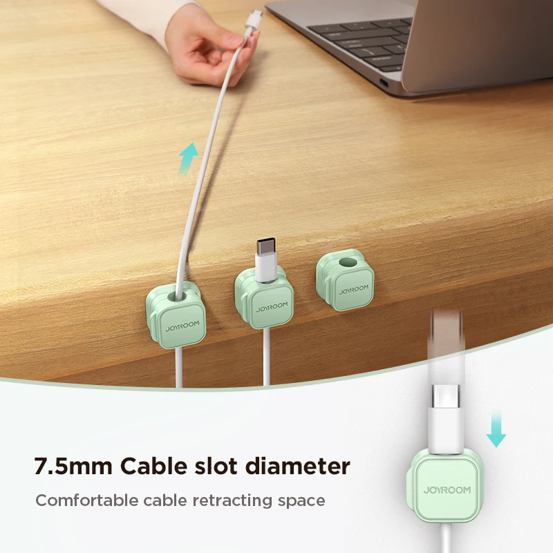 Colorful 3/6PCS Magnetic Cable Clips Cable Smooth Adjustable Cord Holder Under Desk Cable Management Wire Keeper Cable Organizer