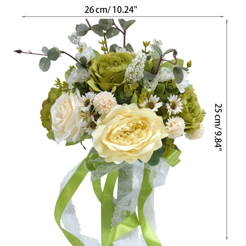 European Artificial Rose Flower Bouquet Simulation Korean Wedding Bouquet for Valentine's Day Wedding Bride Photography Props