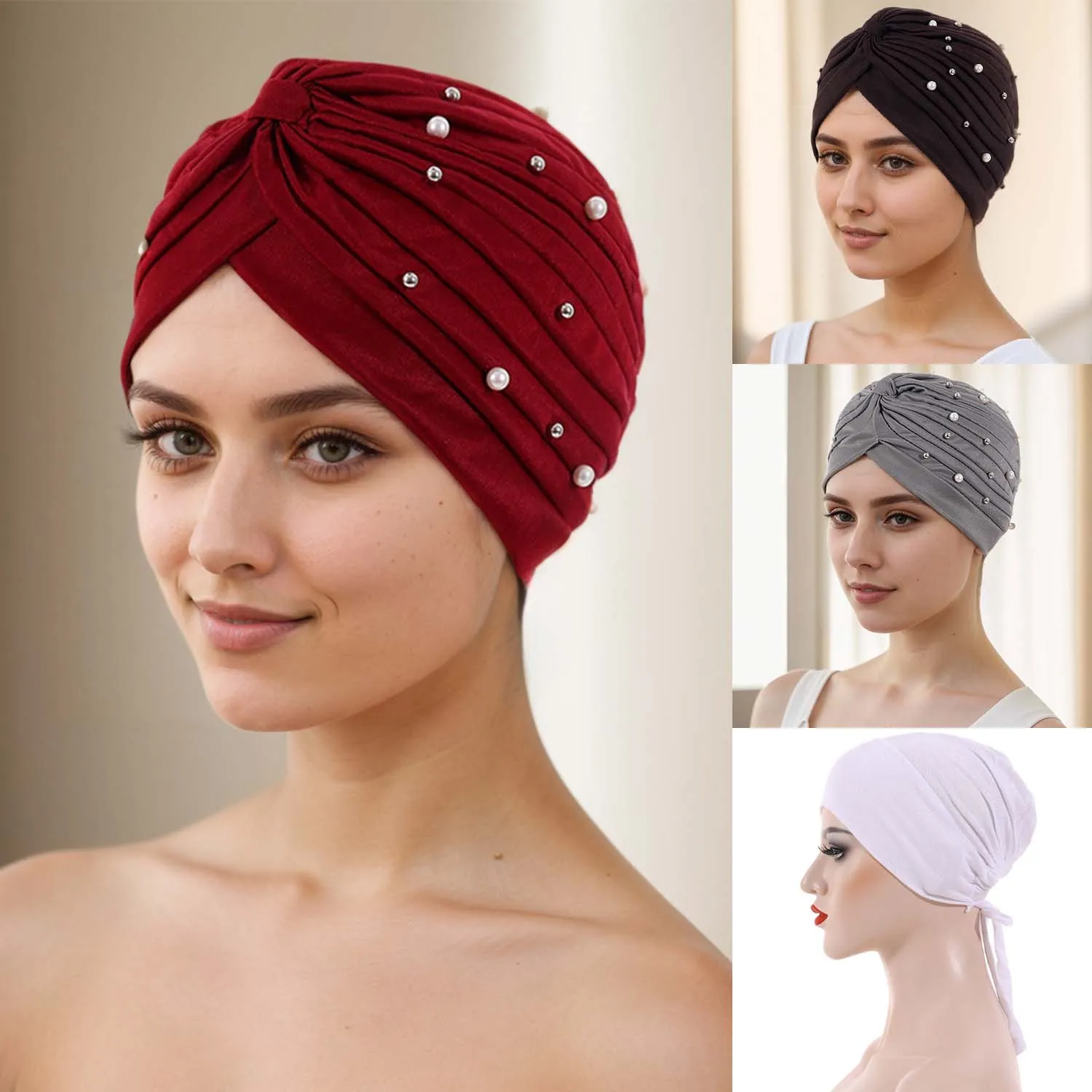 

Мусульманские женщины под шарфом, эластичный трикотаж, внутренние хиджабы, шапки с круглым фронтом, исламский женский тюрбан, капот